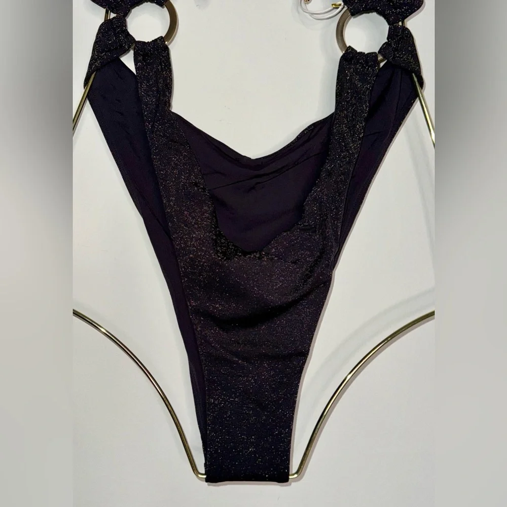 Beach Bunny- Sybil Wrap One Piece - Black Halter - New with Tag 🏷️ - Picture 10 of 14